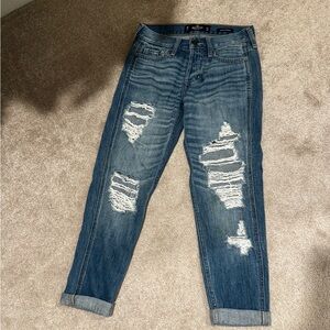 Hollister Ripped Blue Boyfriend Jeans